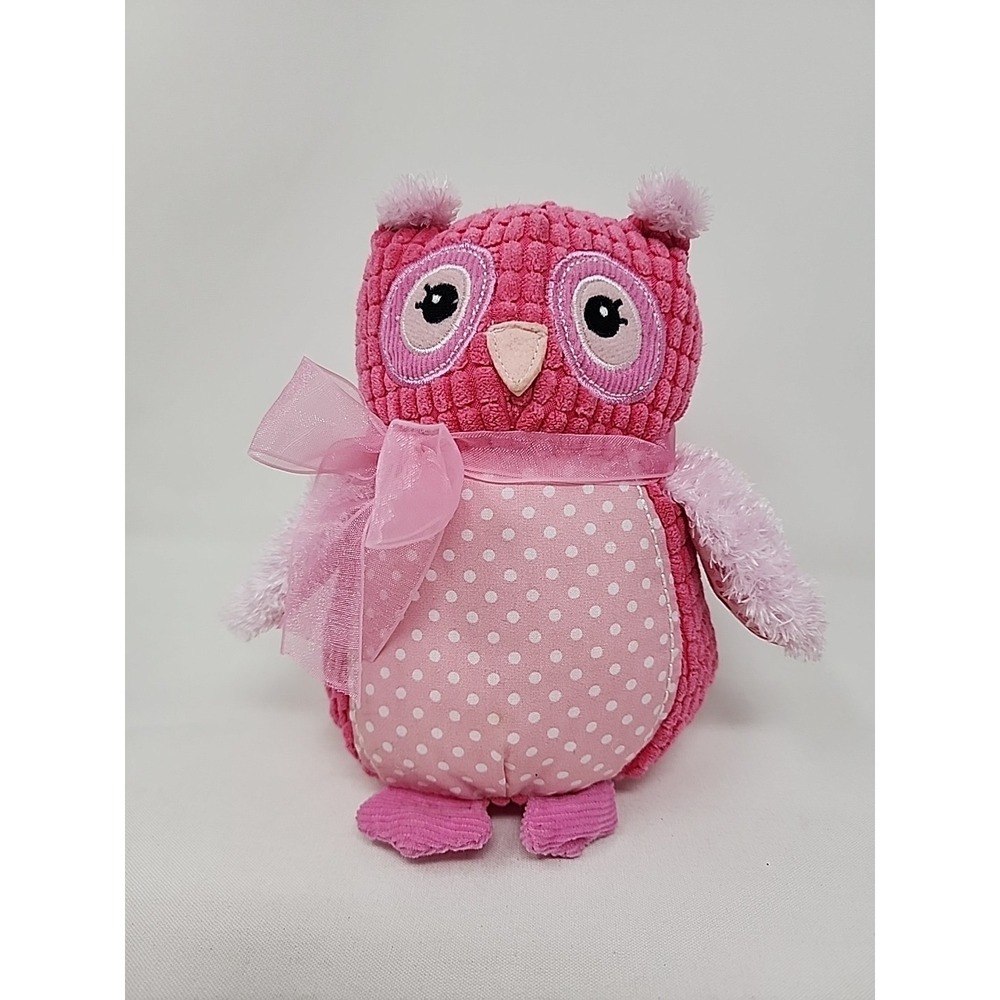 MARY MEYER Pink OWL 6" Beanbag Plush Stuffed Toy